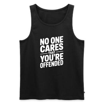 No One Cares That You're Offended - Men's Premium Organic Tank Top - black - Front - AI Model Male 178 light (178cm)