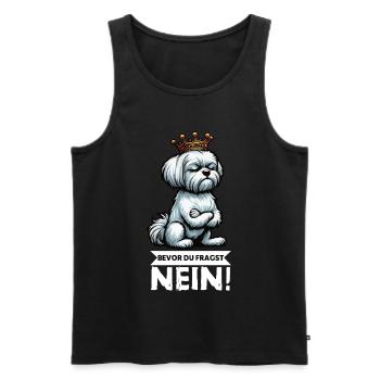 Avant que vous ne demandiez : No Malteser Malteserbesitzer - Débardeur bio Premium Homme - noir - Devant - Michal (187cm)