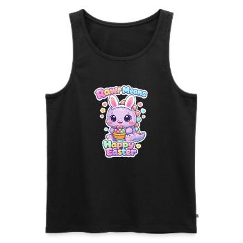 Bunnies Kids Easter Rawr Dino Happy Easter - Men's Premium Organic Tank Top - black - Front - Michal (187cm)