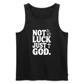 Not Luck Just God - Men's Premium Organic Tank Top - black - Front - AI Model Male 178 light (178cm)