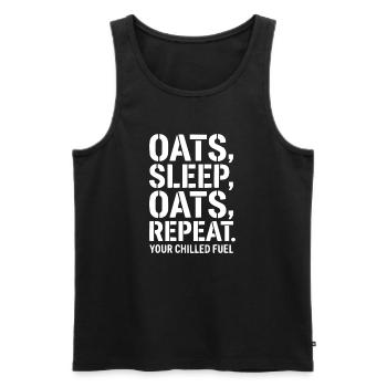 Overnight Oats Müsli Cereals Sleep Repeat - Männer Premium Bio Tank Top - Schwarz - Vorne - AI Model Male 178 light (178cm)