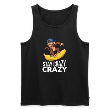 Verrückter Affe auf Bananen-Grafik-T-Shirt - Männer Premium Bio Tank Top - Schwarz - Vorne - AI Model Male 178 light (178cm)