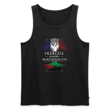 Francais De Racines Martiniquaises T-Shirt Cade... - Débardeur bio Premium Homme - noir - Devant - Michal (187cm)