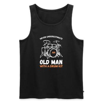 Never Underestimate An Old Man With A Drum Kit - Men's Premium Organic Tank Top - black - Front - Michal (187cm)