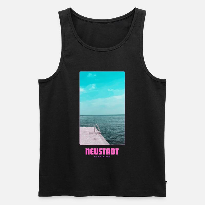 Neustadt in Holstein _ Ostsee  - Männer Premium Bio Tank Top - Schwarz