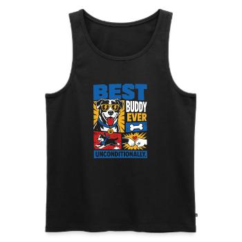 Best Buddy Ever Dog Lover Design - Männer Premium Bio Tank Top - Schwarz - Vorne - AI Model Male 178 light (178cm)
