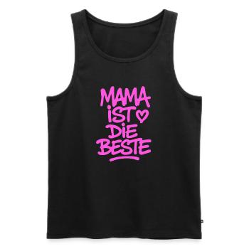 mama_ist_die_beste_pink - Männer Premium Bio Tank Top - Schwarz - Vorne - Michal (187cm)