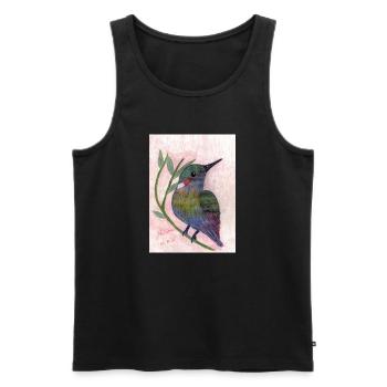 Oiseau - Débardeur bio Premium Homme - noir - Devant - Michal (187cm)
