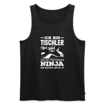 Tischler Multitasking Ninja - Männer Premium Bio Tank Top - Schwarz - Vorne - Michal (187cm)