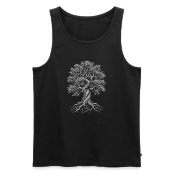 Verdrehte Eiche des Lebens - Männer Premium Bio Tank Top - Schwarz - Vorne - Michal (187cm)