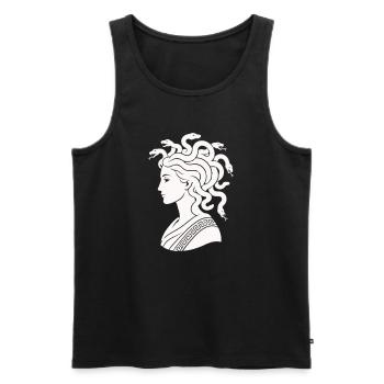 Medusa Kopf mit Schlangen - Männer Premium Bio Tank Top - Schwarz - Vorne - Michal (187cm)
