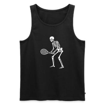 Skeleton spielt Tennis - Männer Premium Bio Tank Top - Schwarz - Vorne - Michal (187cm)