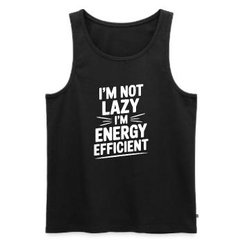 I'm Not Lazy I'm Energy Efficient - Men's Premium Organic Tank Top - black - Front - Michal (187cm)