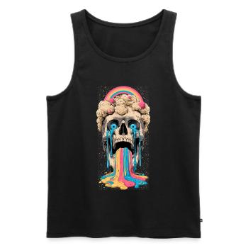 Psychedelic Skull Rainbow - Men's Premium Organic Tank Top - black - Front - Michal (187cm)
