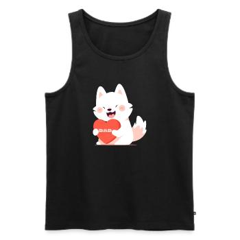 Chien aimant son père - Débardeur bio Premium Homme - noir - Devant - Michal (187cm)