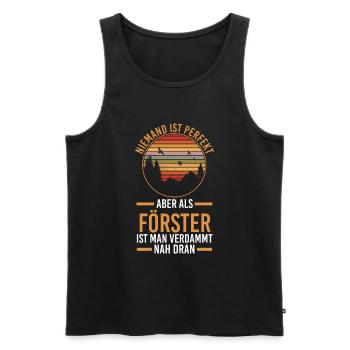 Waldarbeiter Holzfäller Waldarbeit Förster - Männer Premium Bio Tank Top - Schwarz - Vorne - Michal (187cm)