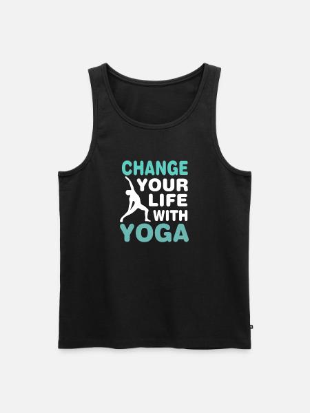 Changez votre vie avec le yoga - Débardeur bio Premium Homme - noir