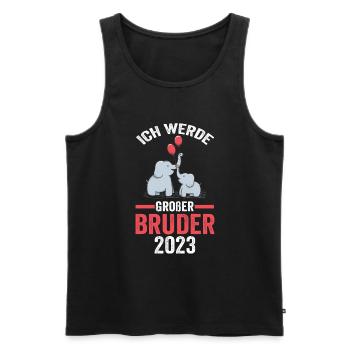 Elefanten 2023 Bruder - Männer Premium Bio Tank Top - Schwarz - Vorne - Michal (187cm)