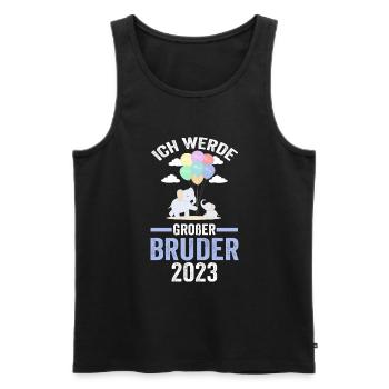 Elefanten 2023 Bruder - Männer Premium Bio Tank Top - Schwarz - Vorne - Michal (187cm)