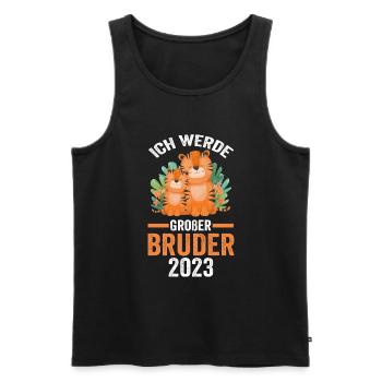 Tiger 2023 Bruder - Männer Premium Bio Tank Top - Schwarz - Vorne - Michal (187cm)