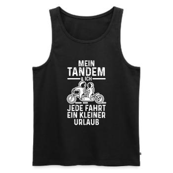 Fahrrad Radfahrer Tandem - Männer Premium Bio Tank Top - Schwarz - Vorne - AI Model Male 178 light (178cm)