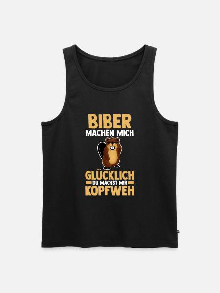 Nagetier Biberliebhaber Biber - Männer Premium Bio Tank Top - Schwarz