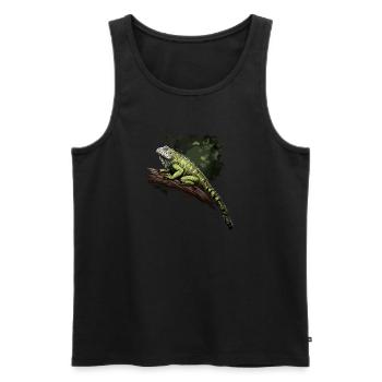 iguana branch reptiles green iguana - Men's Premium Organic Tank Top - black - Front - AI Model Male 178 light (178cm)