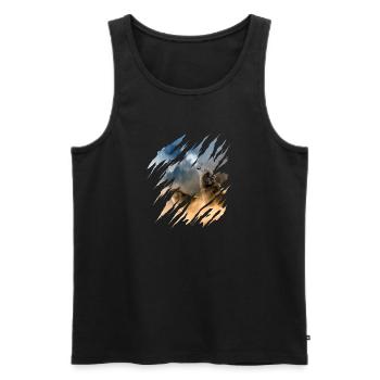 Wolf Scratch Marks Claws Wild Wolves Wilderness Howl - Débardeur bio Premium Homme - noir - Devant - AI Model Male 178 light (178cm)