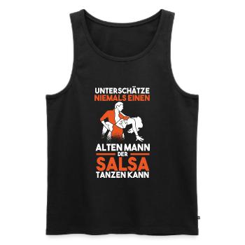 Salsa Tanz Tänzer - Männer Premium Bio Tank Top - Schwarz - Vorne - AI Model Male 178 light (178cm)