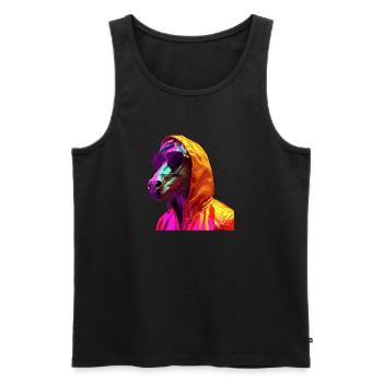 Pferd mit Sonnenbrille Bunt Coole Pferde - Männer Premium Bio Tank Top - Schwarz - Vorne - AI Model Male 178 light (178cm)