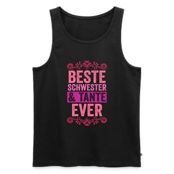 Beste Schwester Und Tante Ever - Männer Premium Bio Tank Top - Schwarz - Vorne - Michal (187cm)