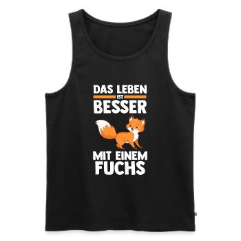 Fuchs - Männer Premium Bio Tank Top - Schwarz - Vorne - Michal (187cm)