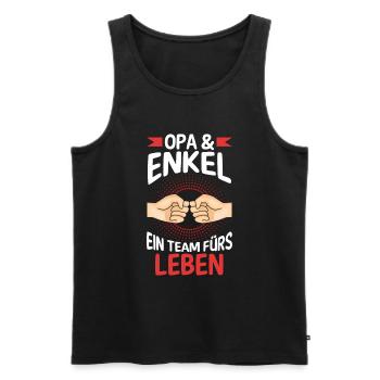 Großvater Opa und Enkel - Männer Premium Bio Tank Top - Schwarz - Vorne - Michal (187cm)