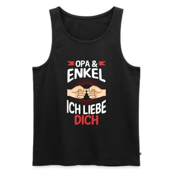 Großvater Opa und Enkel - Männer Premium Bio Tank Top - Schwarz - Vorne - Michal (187cm)