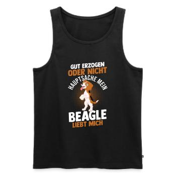 Hund Beagle - Männer Premium Bio Tank Top - Schwarz - Vorne - AI Model Male 178 light (178cm)