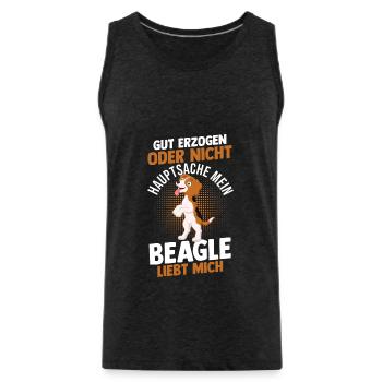 Hund Beagle - Männer Premium Bio Tank Top - Anthrazit - Vorne - Alexander (188cm)