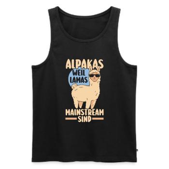 Alpaca - Men's Premium Organic Tank Top - black - Front - AI Model Male 178 light (178cm)