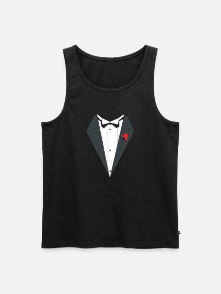 Tuxedo Pak bruiloft - Men's Premium Organic Tank Top - black