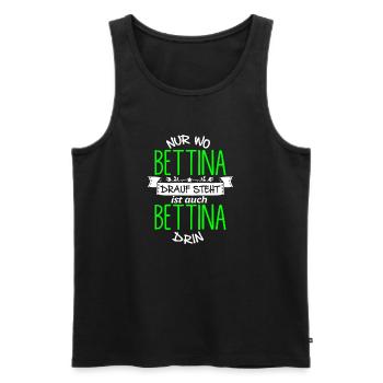 BETTINA die Echte - Männer Premium Bio Tank Top - Schwarz - Vorne - Michal (187cm)