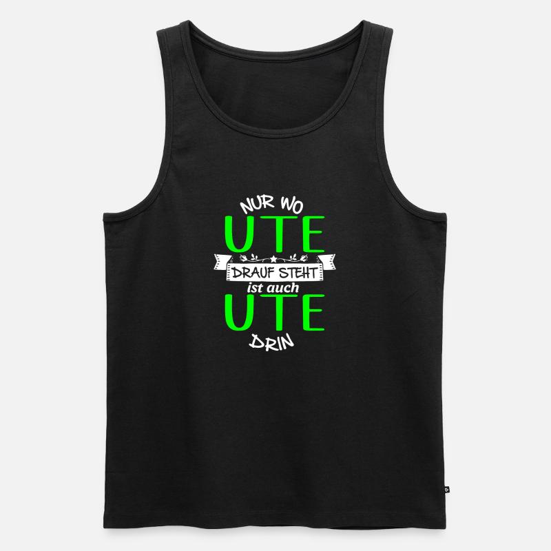 UTE die Echte - Männer Premium Bio Tank Top - Schwarz
