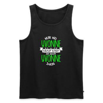 YVONNE die Echte - Männer Premium Bio Tank Top - Schwarz - Vorne - Michal (187cm)