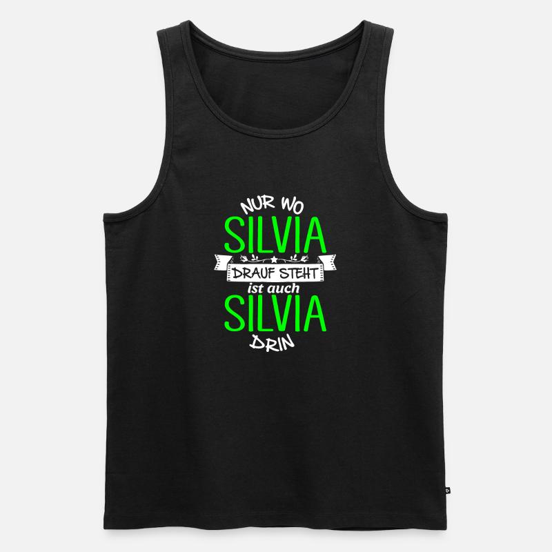 SILVIA die Echte - Männer Premium Bio Tank Top - Schwarz
