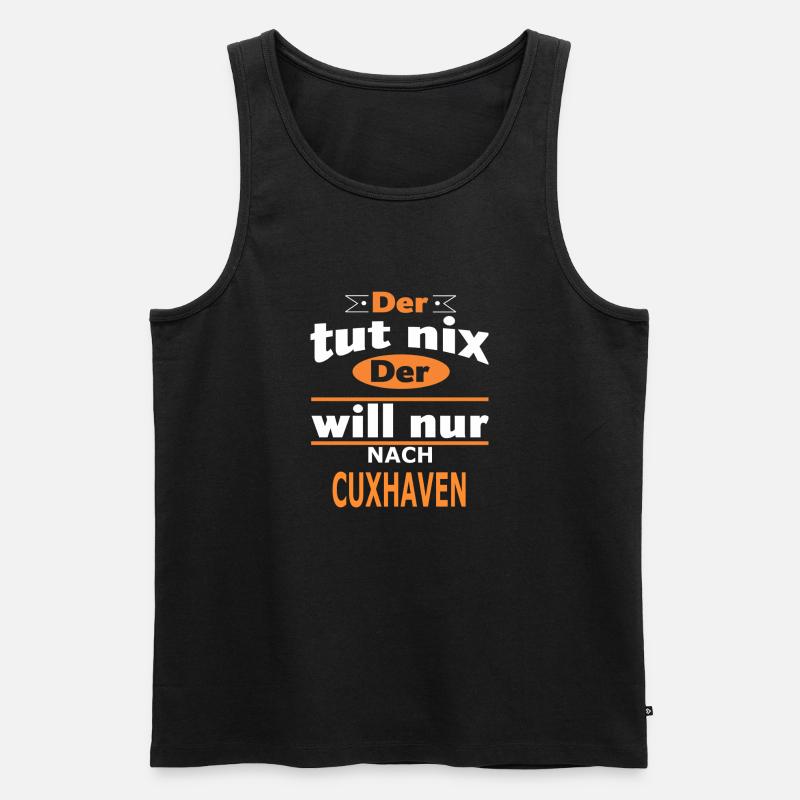 CUXHAVEN - Männer Premium Bio Tank Top - Schwarz