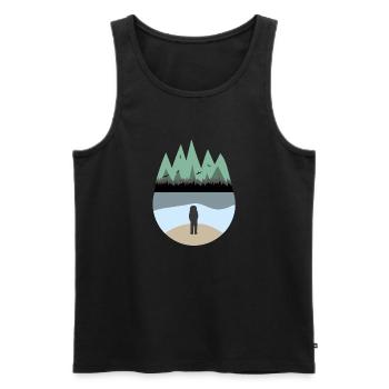 Astronaut am Meer - Männer Premium Bio Tank Top - Schwarz - Vorne - AI Model Male 178 light (178cm)