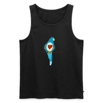 Perroquet oiseau tropical - Débardeur bio Premium Homme - noir - Devant - AI Model Male 178 light (178cm)