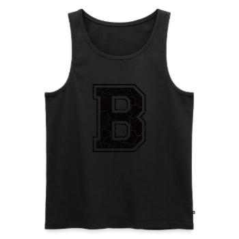 Un caractère B in Grunge-Look - Débardeur bio Premium Homme - noir - Devant - AI Model Male 178 light (178cm)