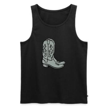 Cowboystiefel 2C - Männer Premium Bio Tank Top - Schwarz - Vorne - Michal (187cm)