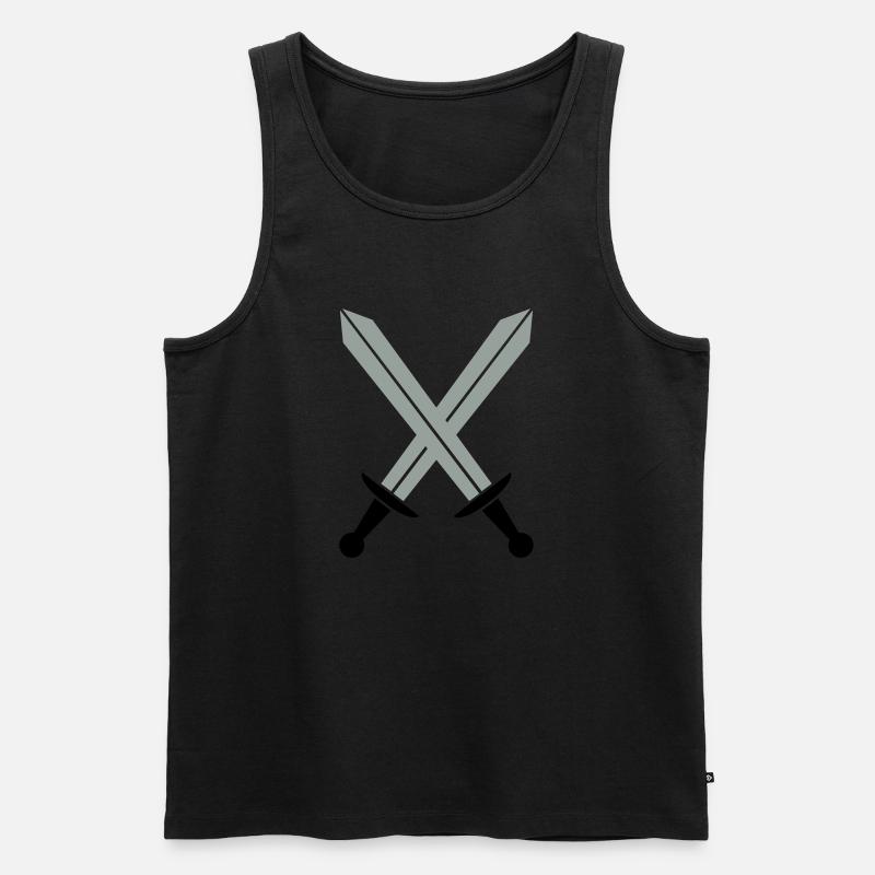 Gekreuzte Schwerter - Männer Premium Bio Tank Top - Schwarz