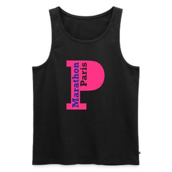 paris_marathon - Débardeur bio Premium Homme - noir - Devant - AI Model Male 178 light (178cm)