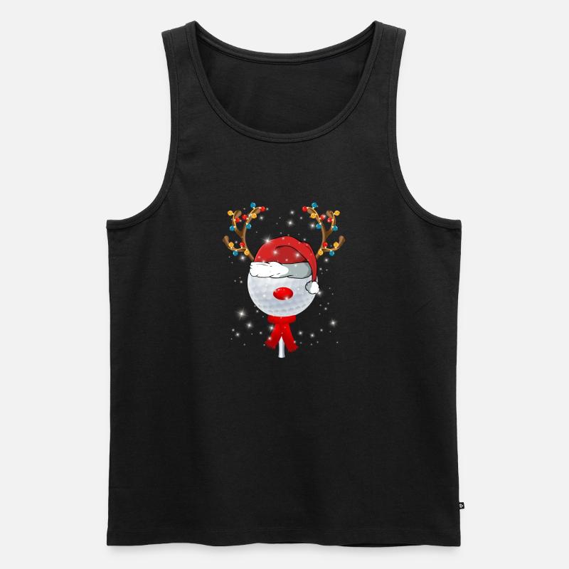 Weihnachtsgolfball - Männer Premium Bio Tank Top - Schwarz